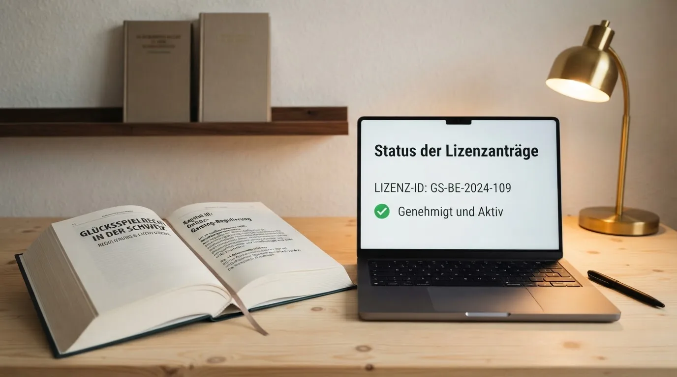 Amtliches Schreiben mit Stempel auf einem Schreibtisch neben einem Gesetzbuch — 20 freispiele ohne einzahlung