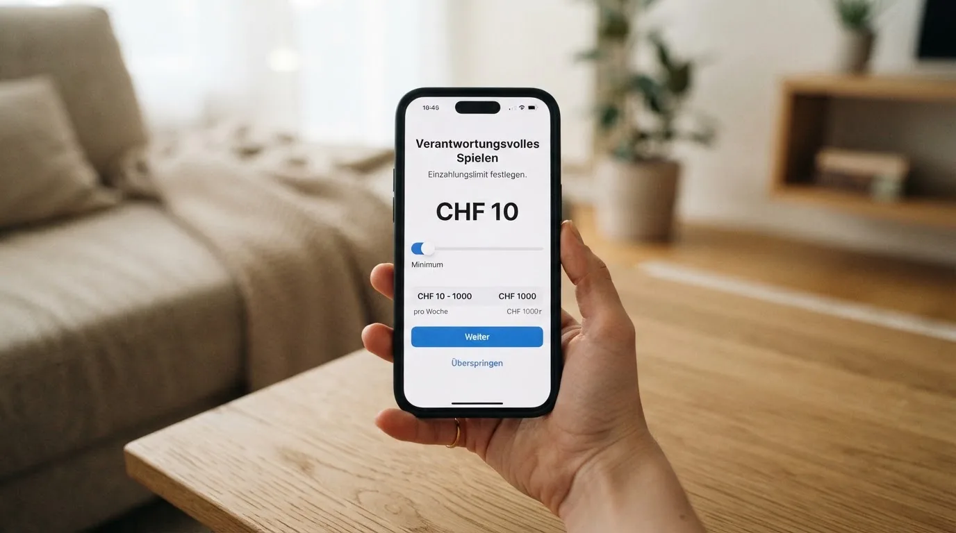 Hand hält ein Smartphone mit einem Formular zur Einzahlungsgrenze, ruhige Stimmung — beste online casinos echtgeld