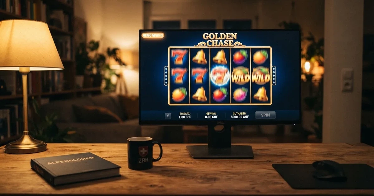 Walzen eines Spielautomaten im Demomodus auf einem Computerbildschirm — online casino bonus ohne einzahlung ohne download