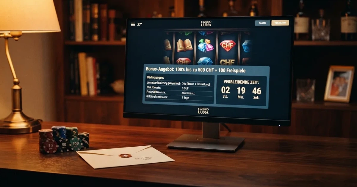 Bildschirm mit Bonusbedingungen, Einsatztabelle und einer Uhr im Hintergrund — online casino bonus ohne umsatzbedingungen